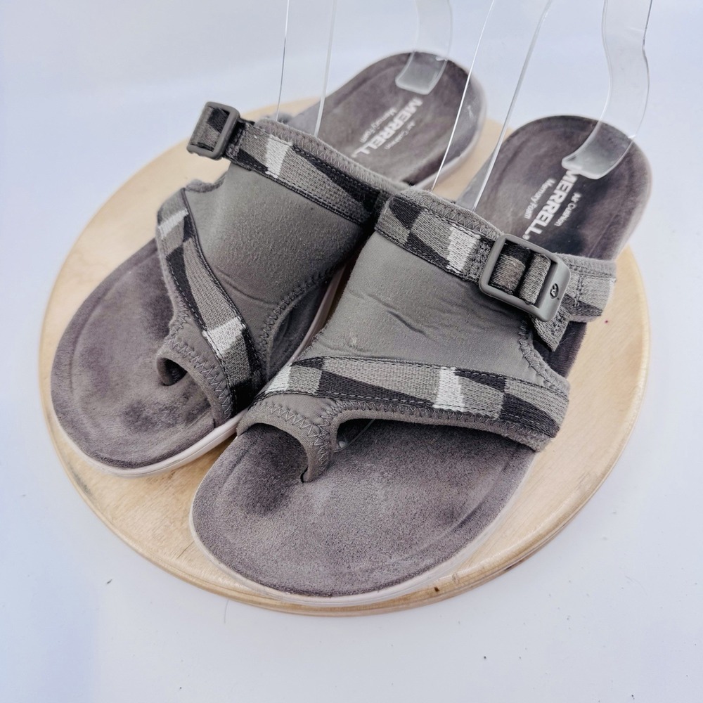 Merrell District 3 post Sandals Shoes Womens 8 gray Slip On Comfort